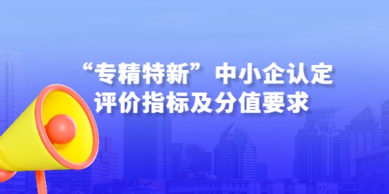 詳解—“專精特新”中小企認定評價指標及分值要求