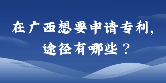 在廣西想要申請(qǐng)專利，途徑有哪些？